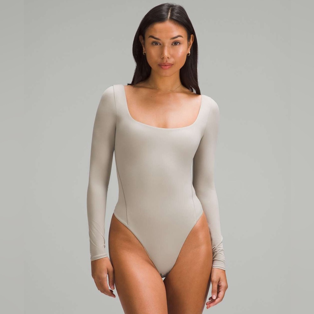 Lululemon Wundermost Ultra-Soft Square-Neck Long-Sleeve Bodysuit Size L